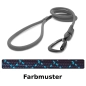 Preview: klassische Hundeleine TWIST - M - 175cm - schwarz mit blauen Stichen